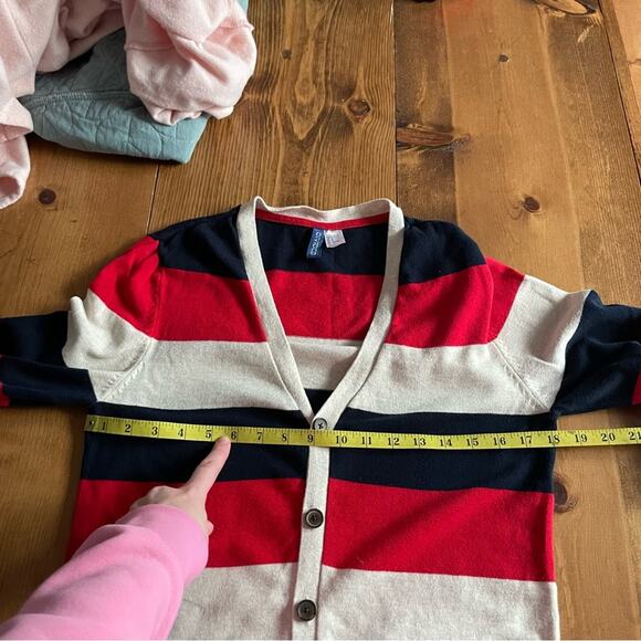 H&M Divided Striped Cardigan Bold U.S.A. OverSized small - Picture 5 of 6